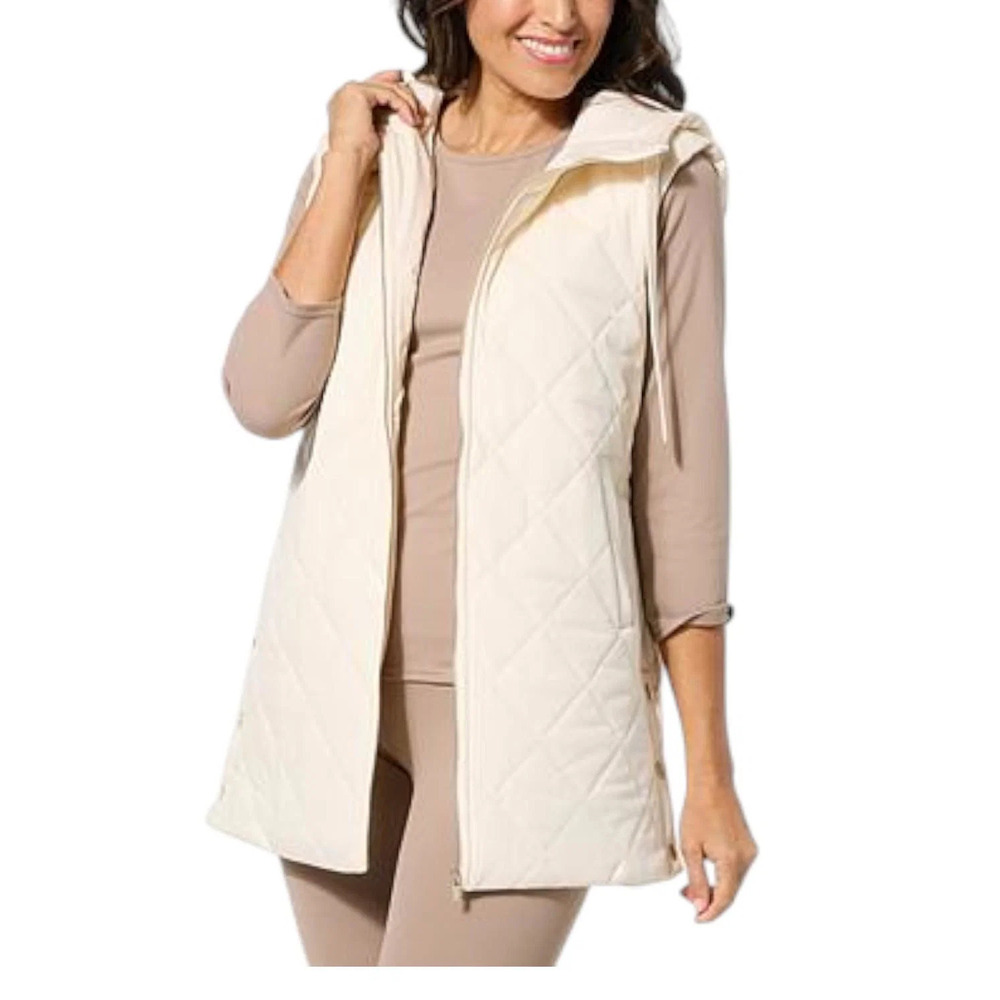 Joy Collection Women's Luxe Performance Chic Puffer Vest Almond - Regular
